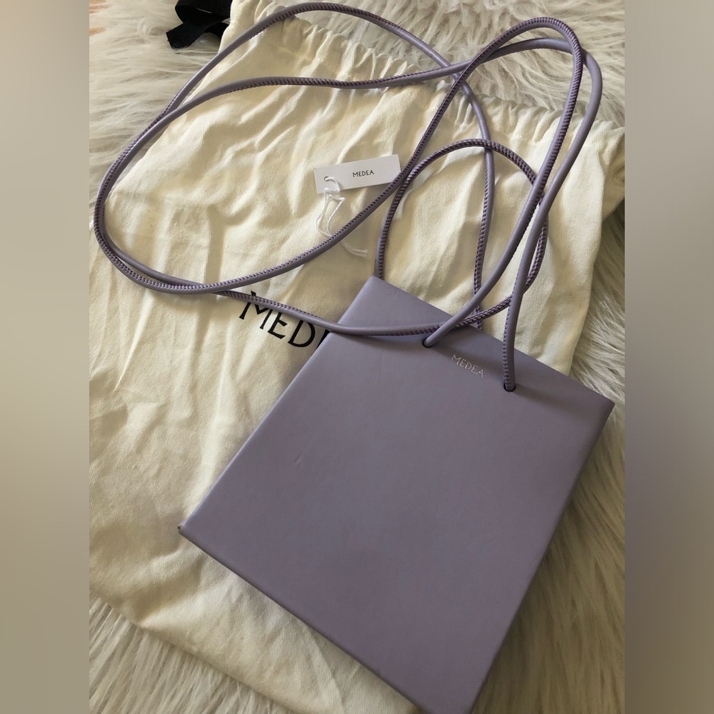 Medea mini purple leather shopper bag